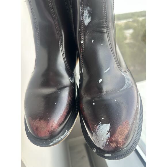 Dr. Martens Burgundy Leather Chelsea Ankle Boots Slip On Round Toe US 8 main image 4